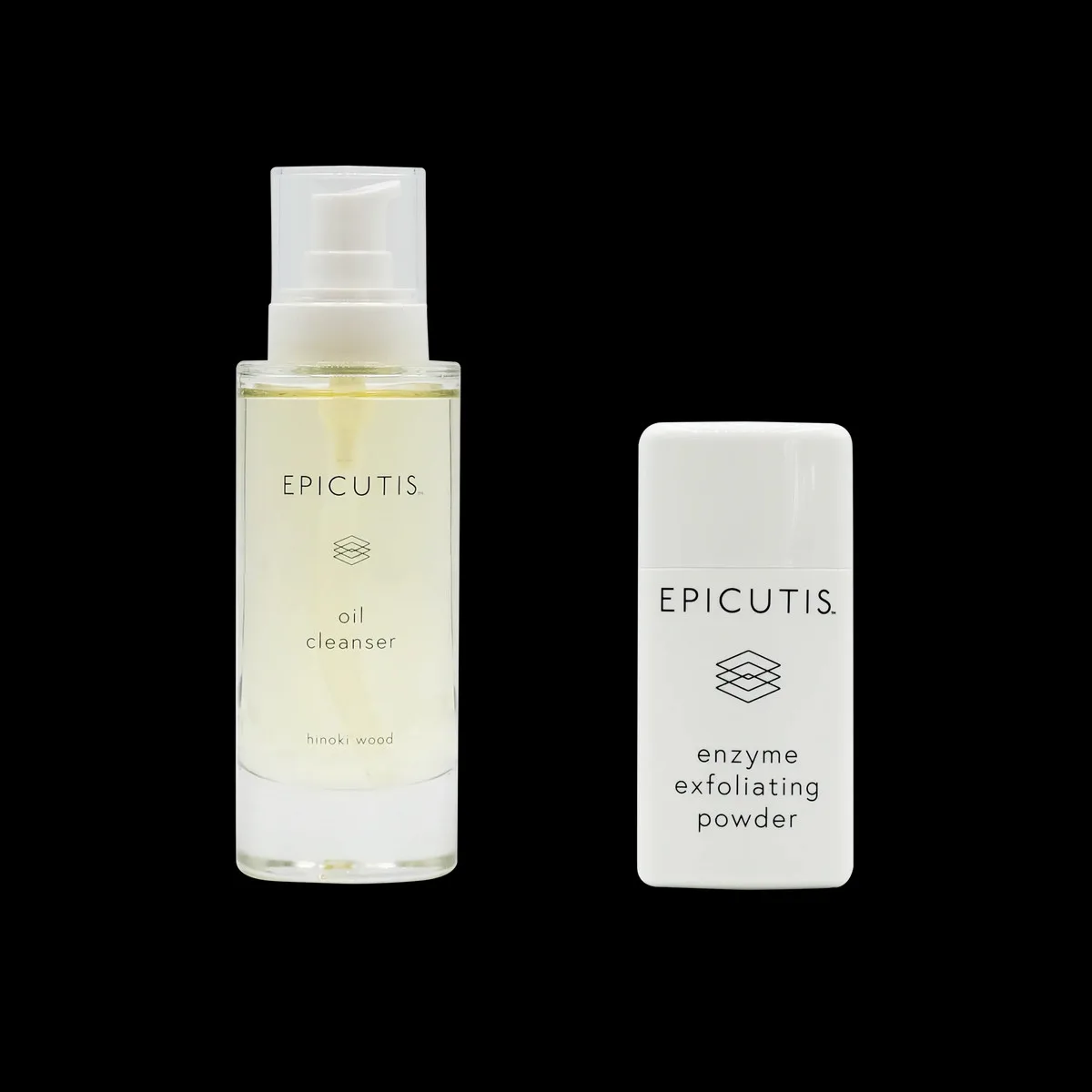 Epicutis oil cleanser and enzyme exfoliating powder